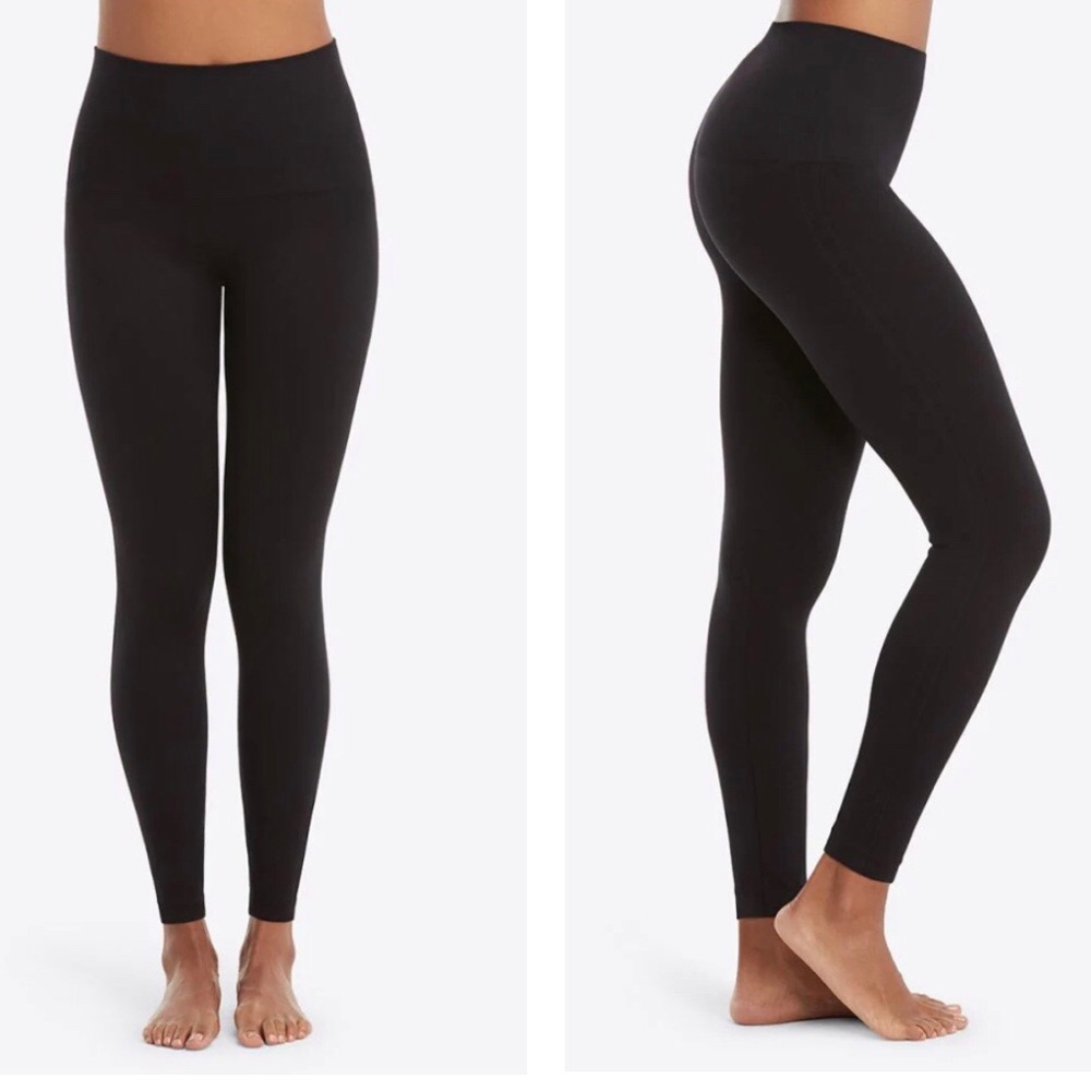 SPANX LOOK AT ME NOW SEAMLESS BLACK LEGGINGS Size S